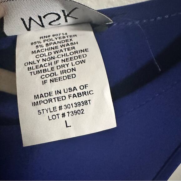 MSK Blue Crewneck Sleeveless Shift Maxi Dress Womens Large - Picture 5 of 5